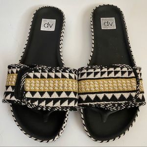 DV Dolce Vita Sandals Tribal Boho Black Yellow